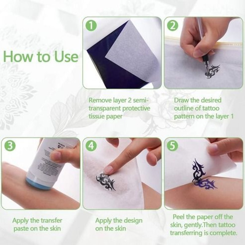 Professional Tattoo Transfer Paper Sheets Stencil Carbon Thermal Tracing Hectograph Supplies For Ta 11