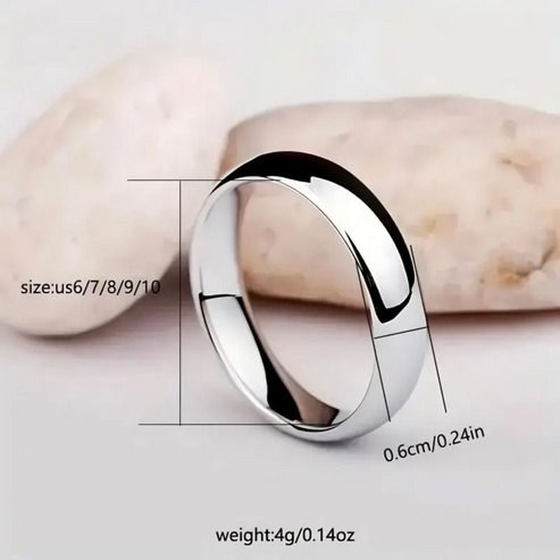 Polished Plain Tungsten Carbide Silver Wedding Band Ring For Men And Women 11