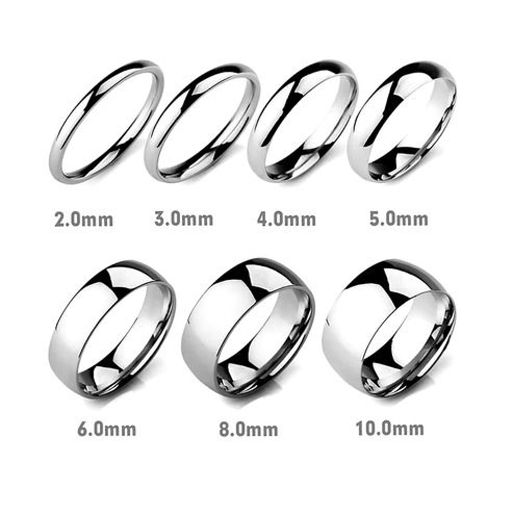 Polished Plain Tungsten Carbide Silver Wedding Band Ring For Men And Women 5