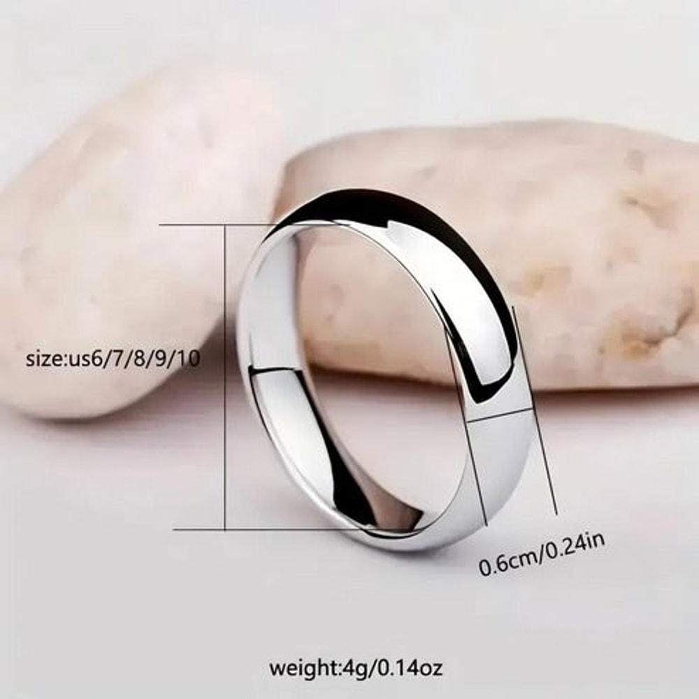 Polished Plain Tungsten Carbide Silver Wedding Band Ring For Men And Women 12