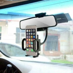 universal 360 rearview mirror mount stand holder cradle, hands free cell phone gps car mount