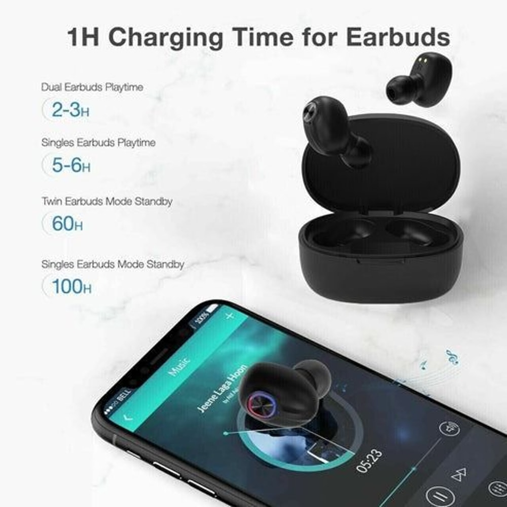Waterproof Bluetooth TWS Earbuds Headset Noise Cancelling Wireless Stereo Earphones For Sports 14