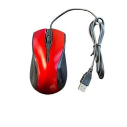 silent usb optical wired scroll wheel mouse for pc laptop notebook desktop, ergonomic red mice