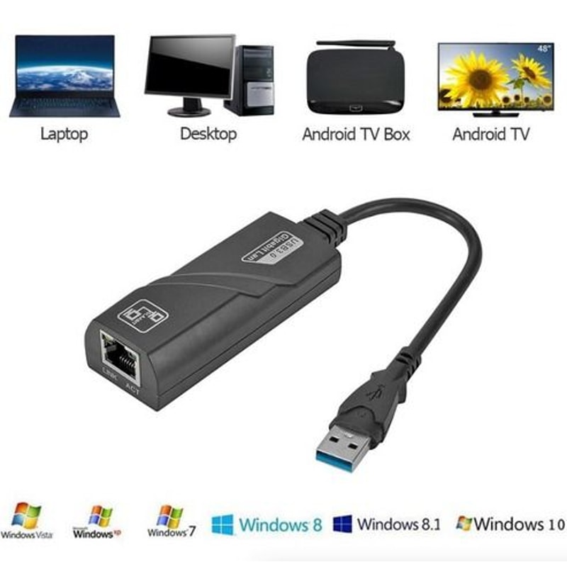 USB To Gigabit Ethernet LAN Network Adapter For Windows PC Mac Wired Connection 3