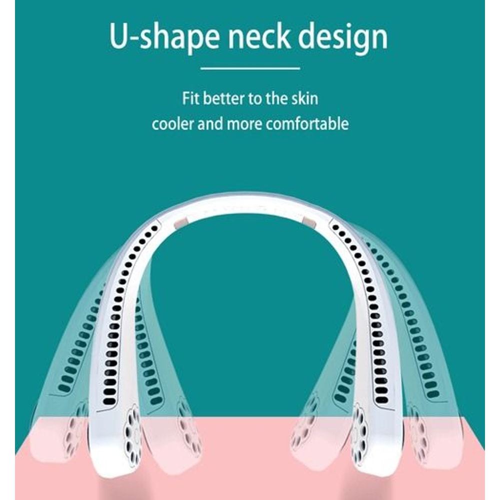 Neck Fan Cooling Air Cooler Little Electric Air Conditioner USB Portable Hanging Hands Free Wearabl 8