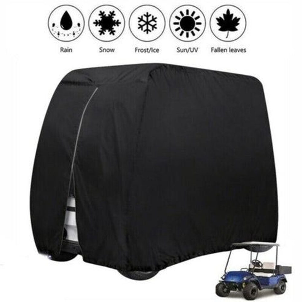 Passenger Waterproof Golf Cart Cover Zipper Design Fits EZ GO Club Car Secure Elastic 9