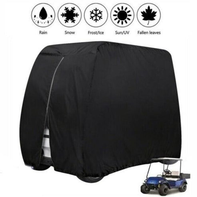 Passenger Waterproof Golf Cart Cover Zipper Design Fits EZ GO Club Car Secure Elastic 9