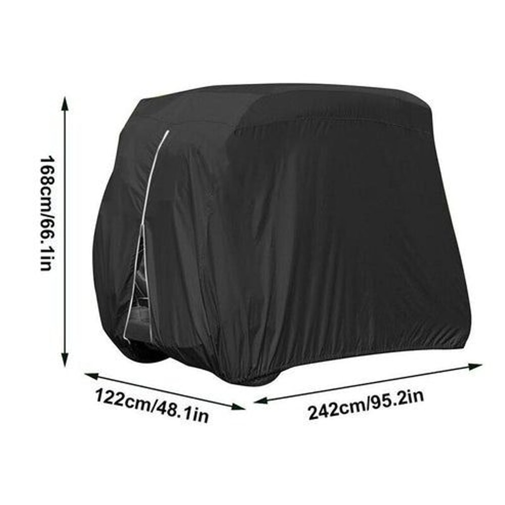 Passenger Waterproof Golf Cart Cover Zipper Design Fits EZ GO Club Car Secure Elastic 5