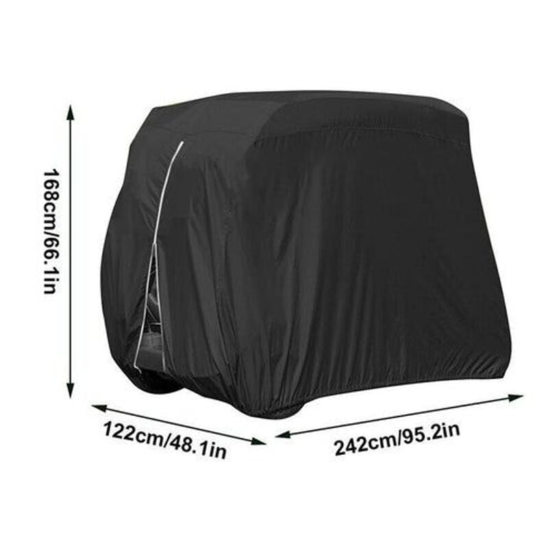 Passenger Waterproof Golf Cart Cover Zipper Design Fits EZ GO Club Car Secure Elastic 5