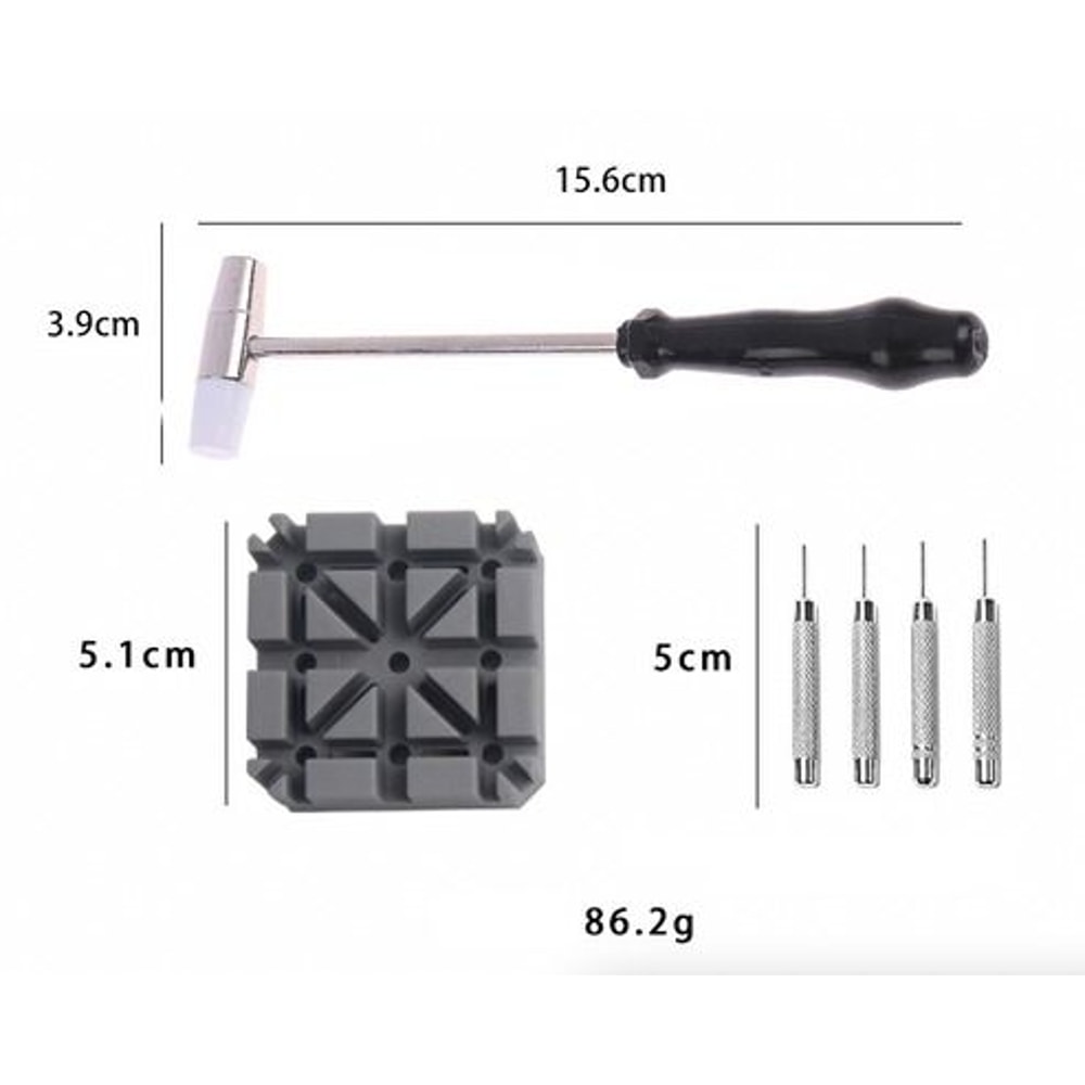 Watch Repair Band Link Remover Tool Kit With Hammer Punch Pins Watch Strap Holder For Home Use 1