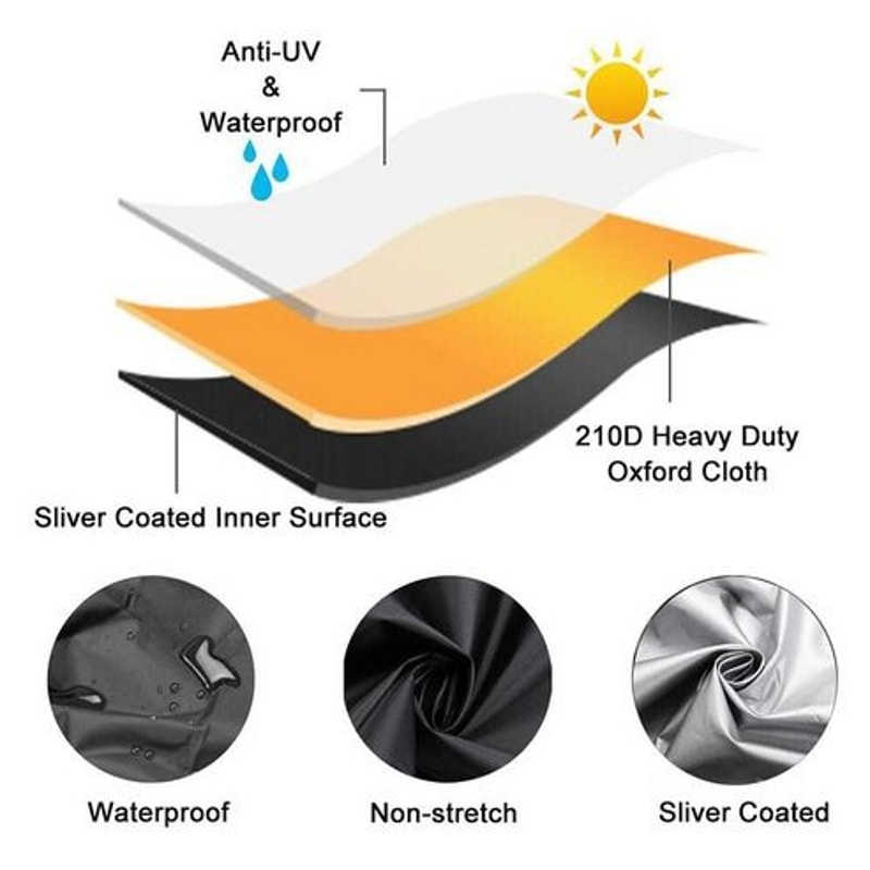 Heavy Duty Waterproof Lawn Mower Cover UV Protector For Push Mower Universal Fit All Seasons 5