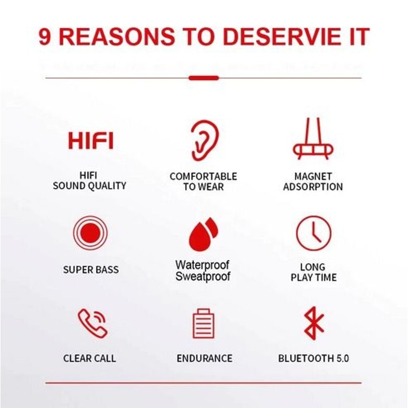 Sport Wireless Headphones Waterproof Bluetooth Earbuds Stereo Sound In Ear Headset For Active Use 8