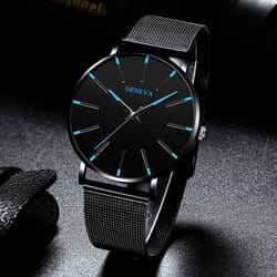 stainless steel quartz waterproof men's watch, luminous classic business watch with elegant design