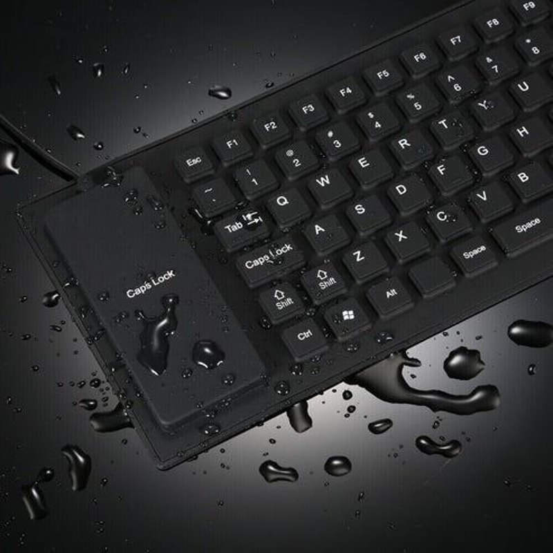 Foldable Flexible USB Waterproof Silicone Keyboard Full Size Dustproof DirtProof Keyboard For Offic 0
