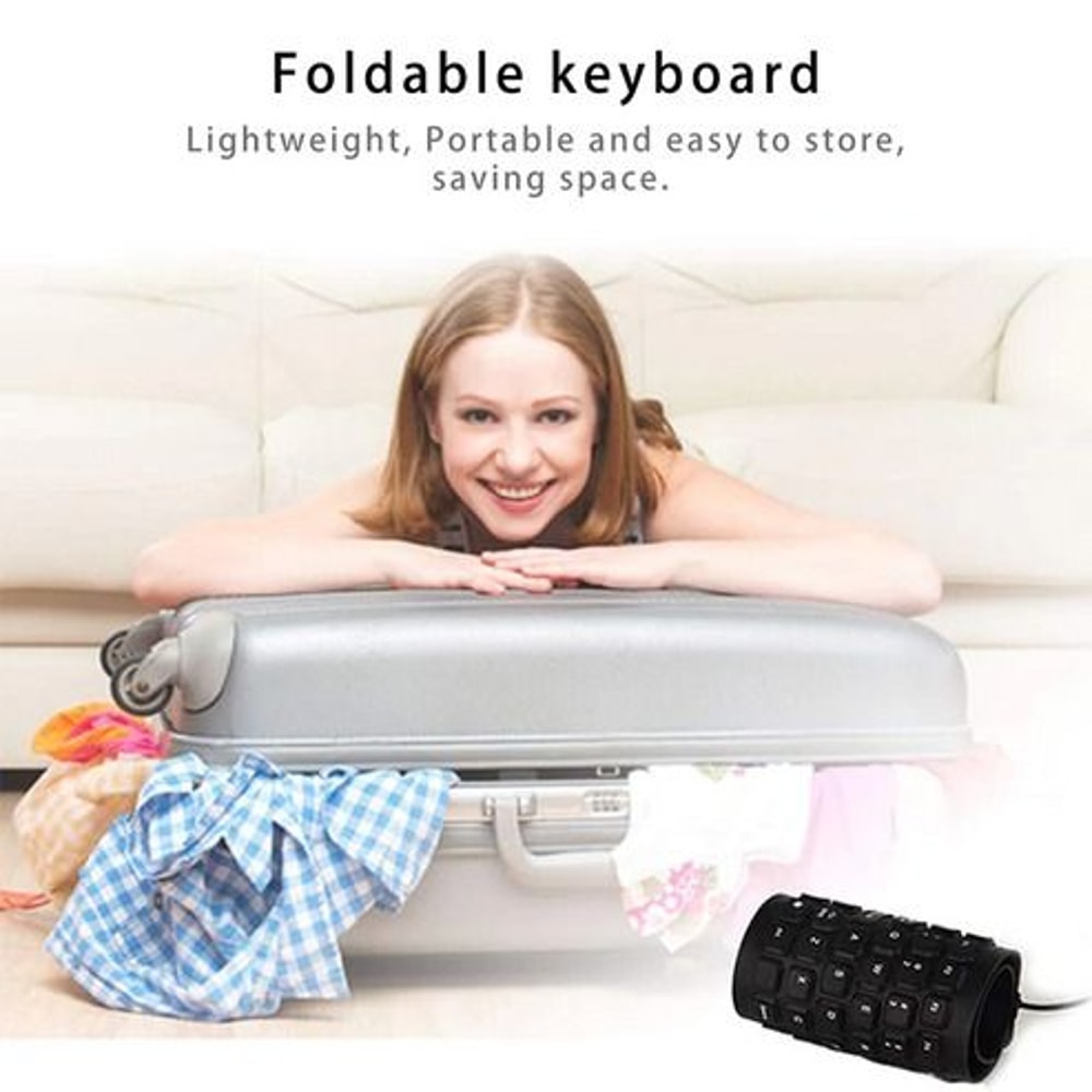Foldable Flexible USB Waterproof Silicone Keyboard Full Size Dustproof DirtProof Keyboard For Offic 10