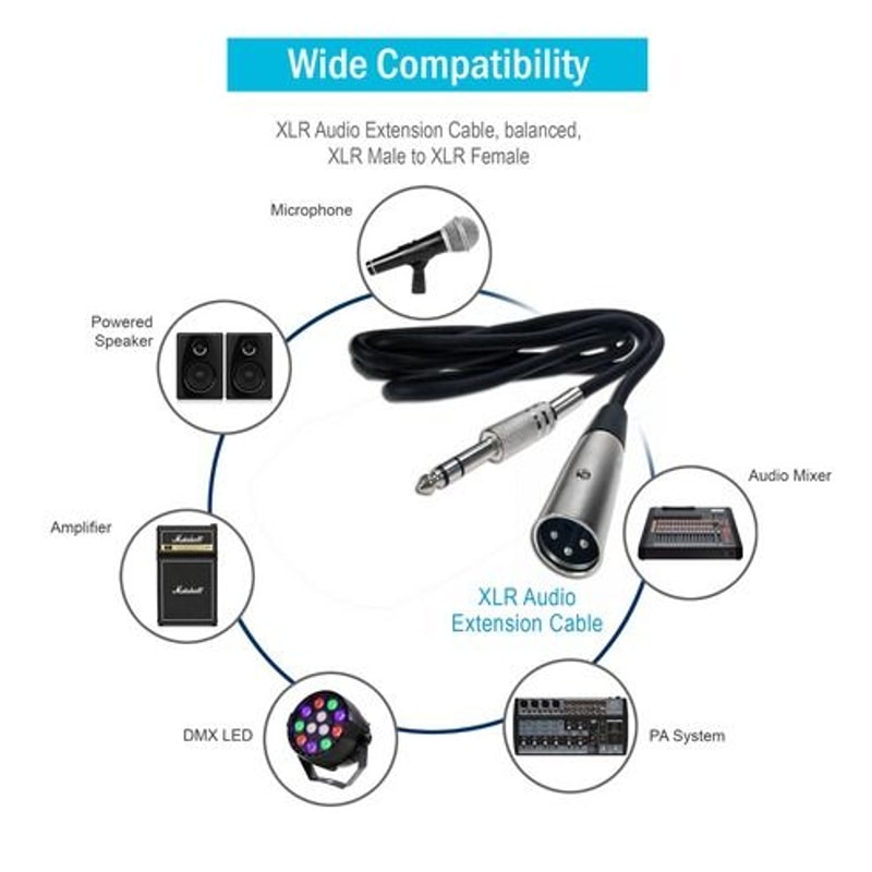 Shielded Audio XLR Plug TS Microphone Mono Cable Unbalanced Sound Cable For Studio Use 1