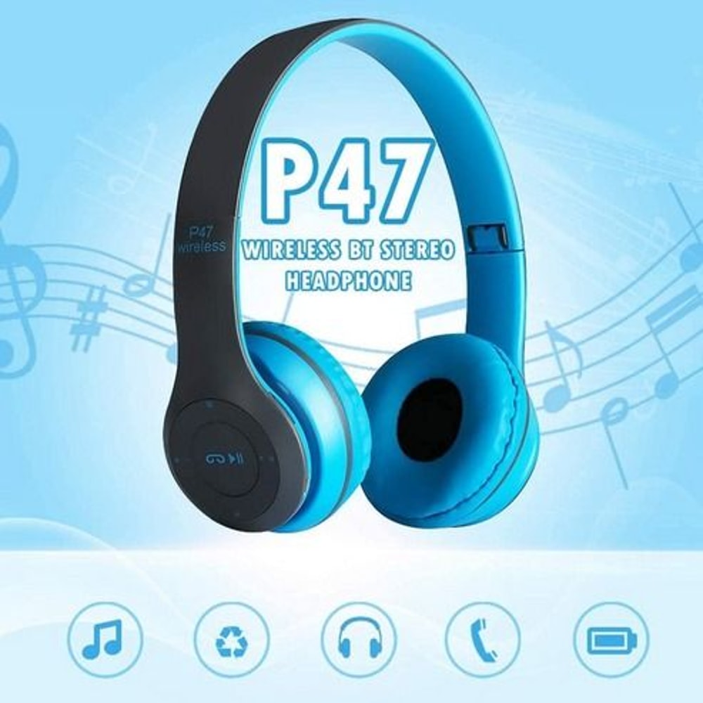 Over Ear Wireless Bluetooth Headphones Headset FM Radio Built In MIC Foldable TF Card Headset 2