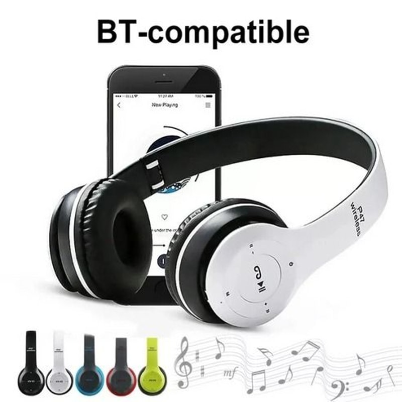 Over Ear Wireless Bluetooth Headphones Headset FM Radio Built In MIC Foldable TF Card Headset 3