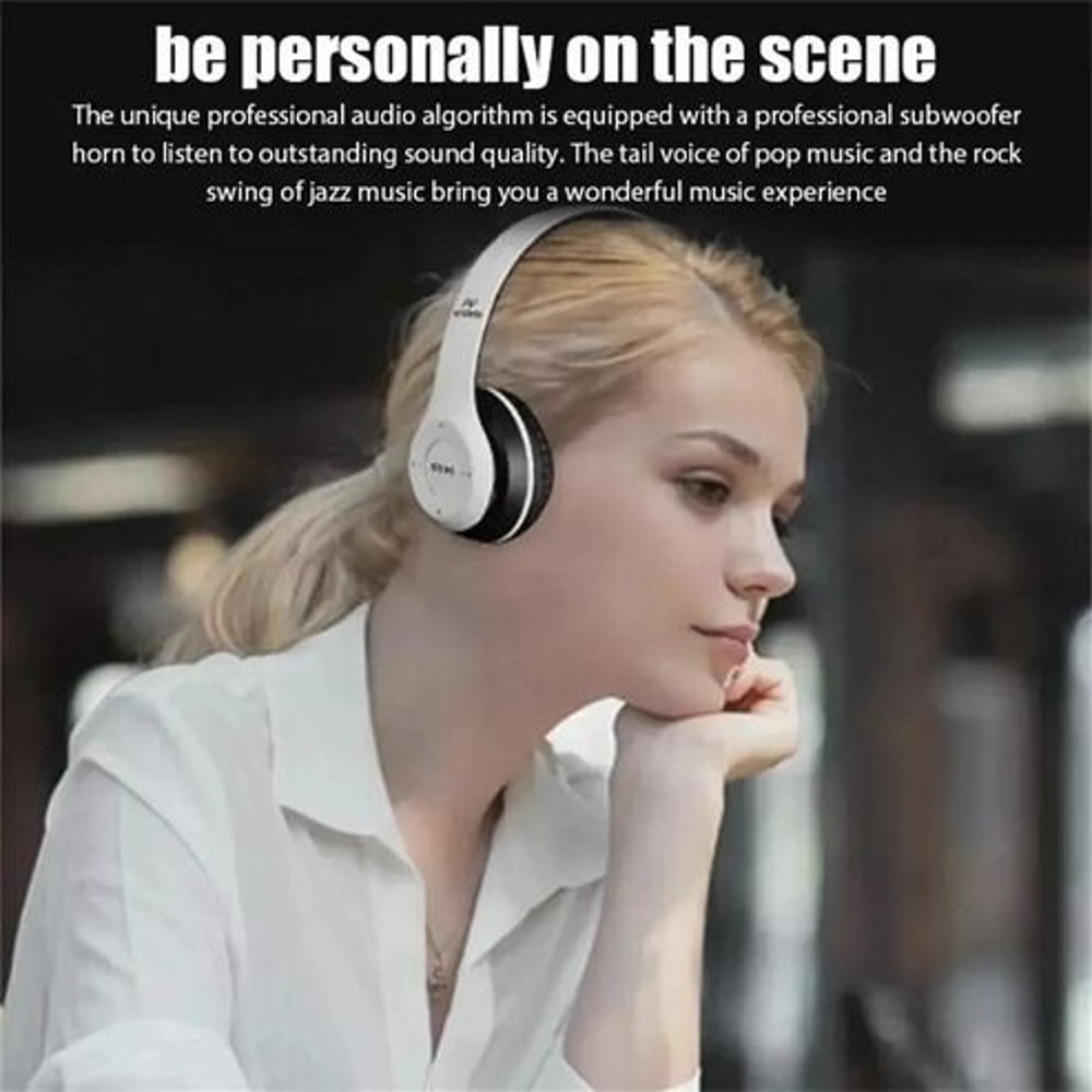 Over Ear Wireless Bluetooth Headphones Headset FM Radio Built In MIC Foldable TF Card Headset 4