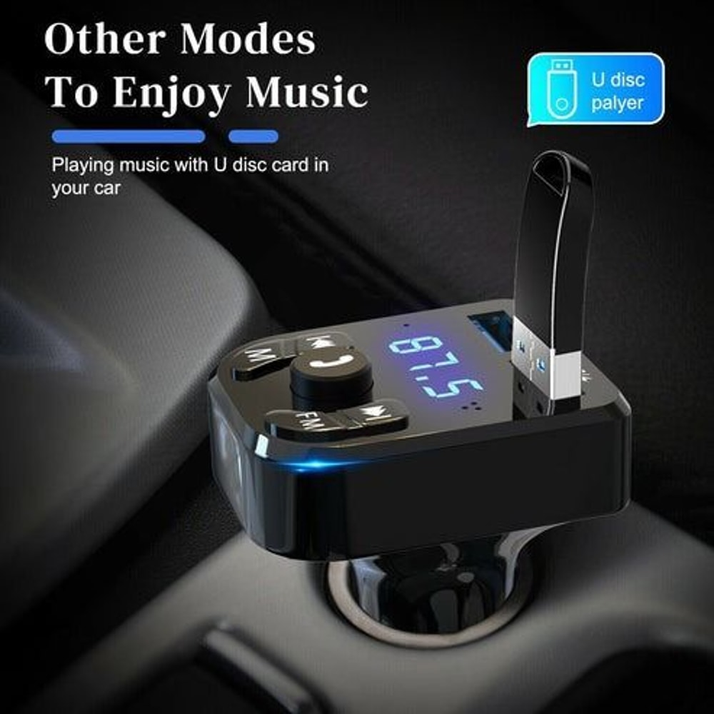 Wireless Car Bluetooth Audio USB Charger Adapter FM Transmitter MP3 Player Handsfree Calling Dual U 3