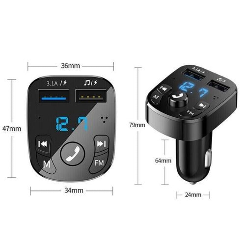 Wireless Car Bluetooth Audio USB Charger Adapter FM Transmitter MP3 Player Handsfree Calling Dual U 10