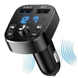 wireless car bluetooth audio usb charger adapter, fm transmitter mp3 player, handsfree calling, dual usb
