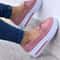 Slip On Women Block Shoes Closed Toe Platform Sneakers Flat Wedge Casual Lace Up Shoes For All Day