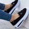 Slip On Women Block Shoes Closed Toe Platform Sneakers Flat Wedge Casual Lace Up Shoes For All Day