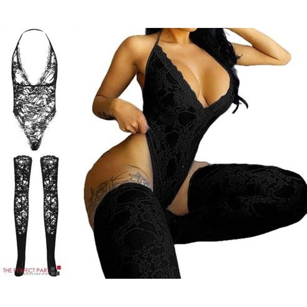 Nightwear Babydoll Sleepwear Bodysuit Women Lace Sexy Lingerie Soft Lace Dress Plus Size 1