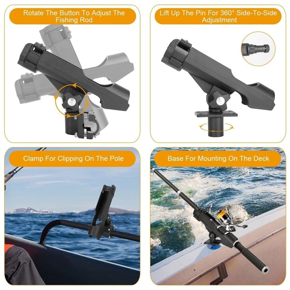 Adjustable Boat Fishing Rod Holder Side Rail Mount Impact Resistant Lightweight And Easy To Store 1