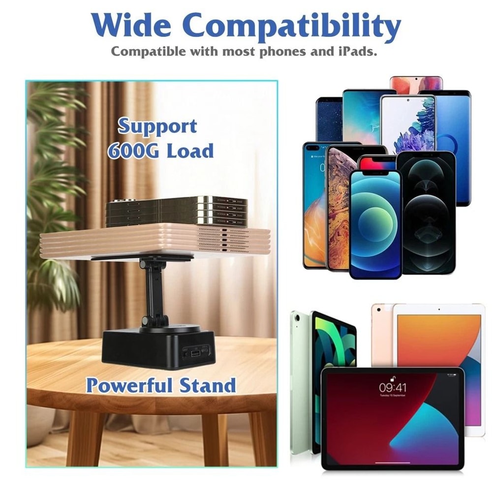 Cell Phone Stand Wireless Speaker Power Bank Free Rotation 5