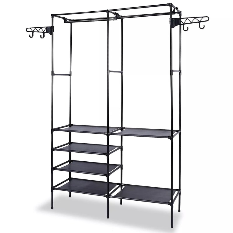 Closet Organizer Rack Heavy Duty Wardrobe System Shoe Garment Rack Clothes Hanger Efficient Versat
