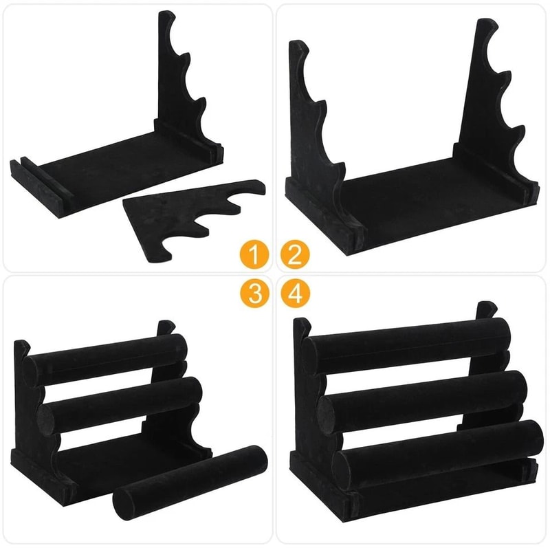 Black Velvet Tier Jewelry Display Stand Bracelet Organizer For Watches And Chains Elegant Storage S 5