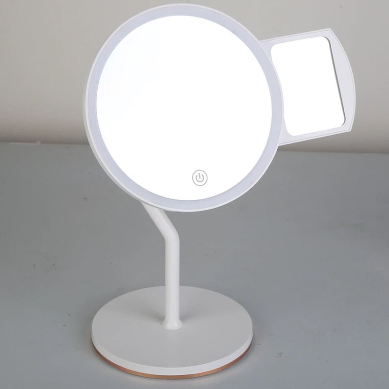 LED Lighted Makeup Mirror With Magnification Stepless Dimming USB Rechargeable Light Colors Smart T 3