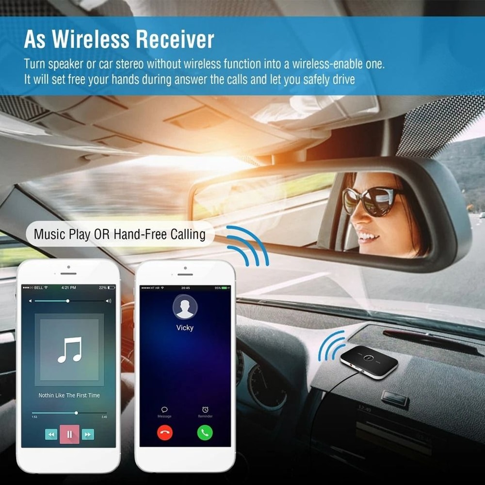 Wireless Transmitter Receiver Adapter Bluetooth Stereo Audio For TV PC Car And Home Stereo Systems 7