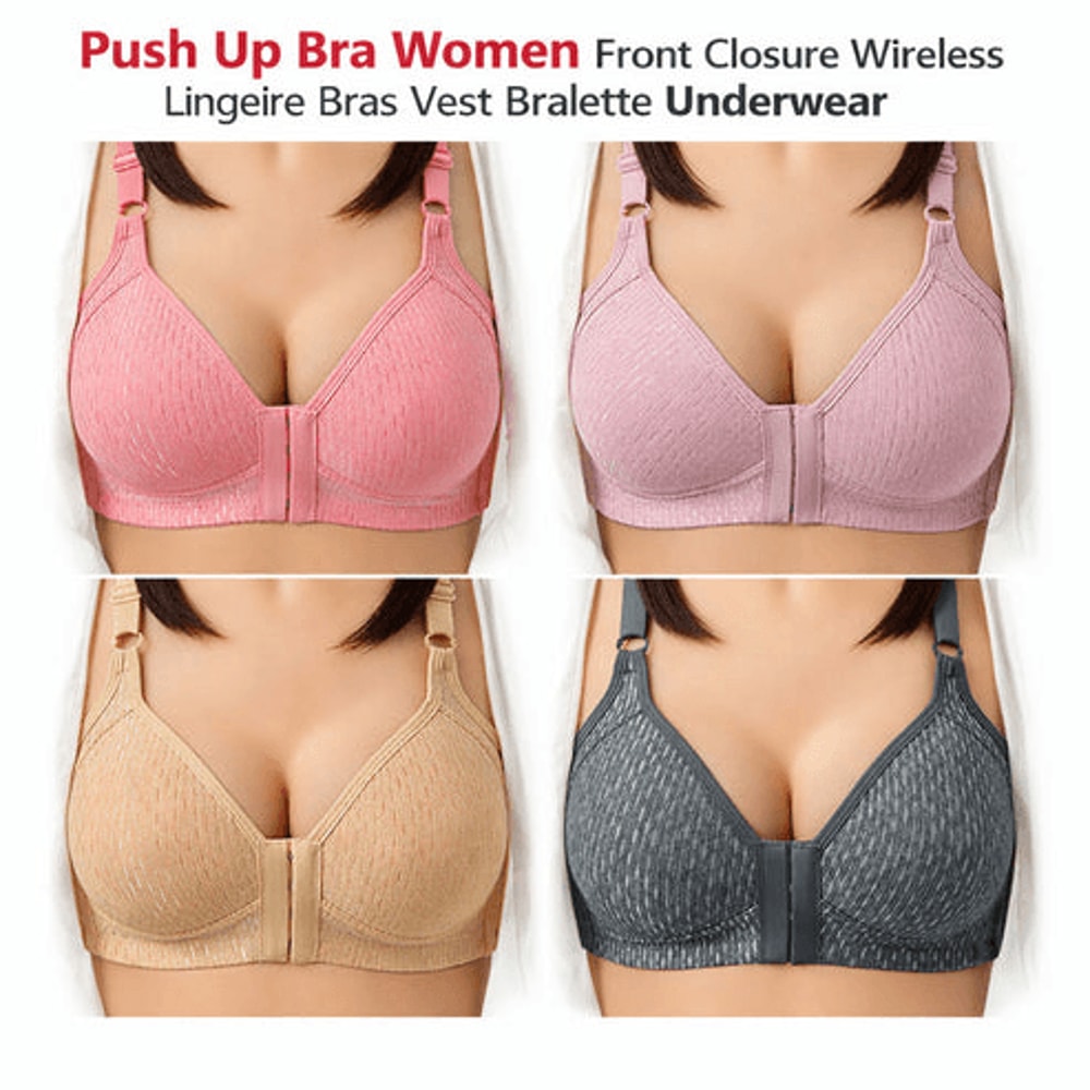 Wireless Push Up Bra Women Front Closure Bras Vest Comfortable Lingerie Bralette Underwear 1