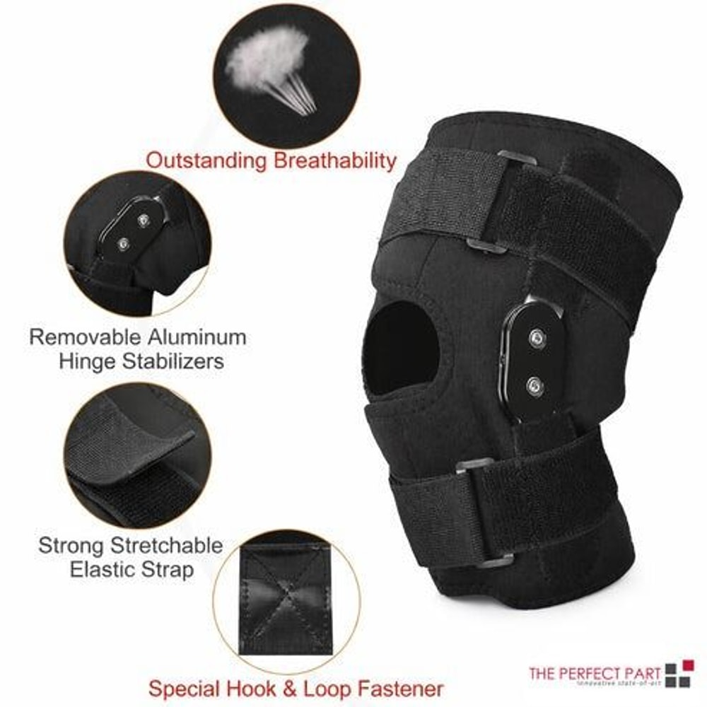 Open Patella Stabilizer Wrap Knee Brace Compression Hinged Joint Support 1
