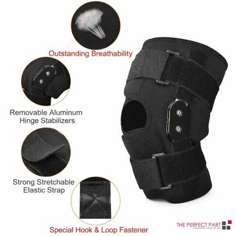 Open Patella Stabilizer Wrap Knee Brace Compression Hinged Joint Support 1
