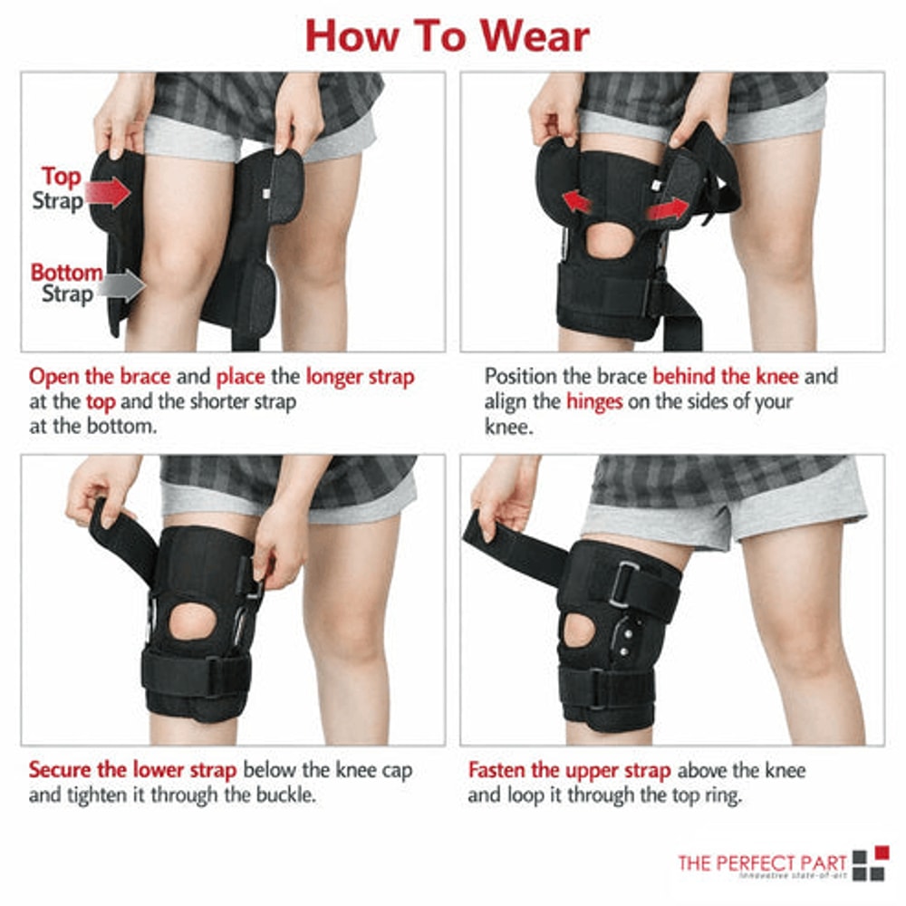 Open Patella Stabilizer Wrap Knee Brace Compression Hinged Joint Support 3