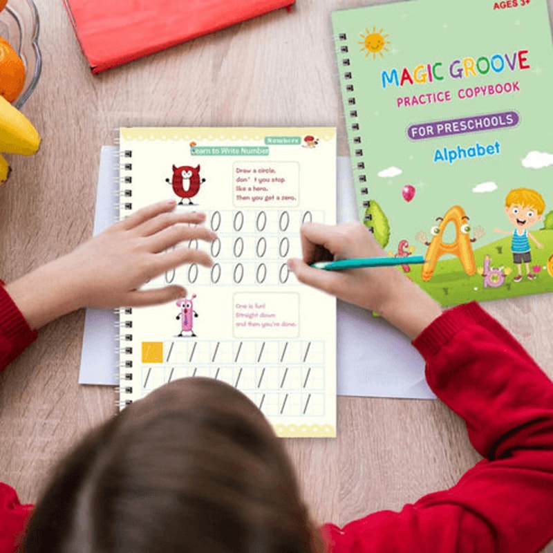 Handwriting Practice Copybook Set Grooved Magic Practice Book For Boys And Girls Perfect For Kids L 3
