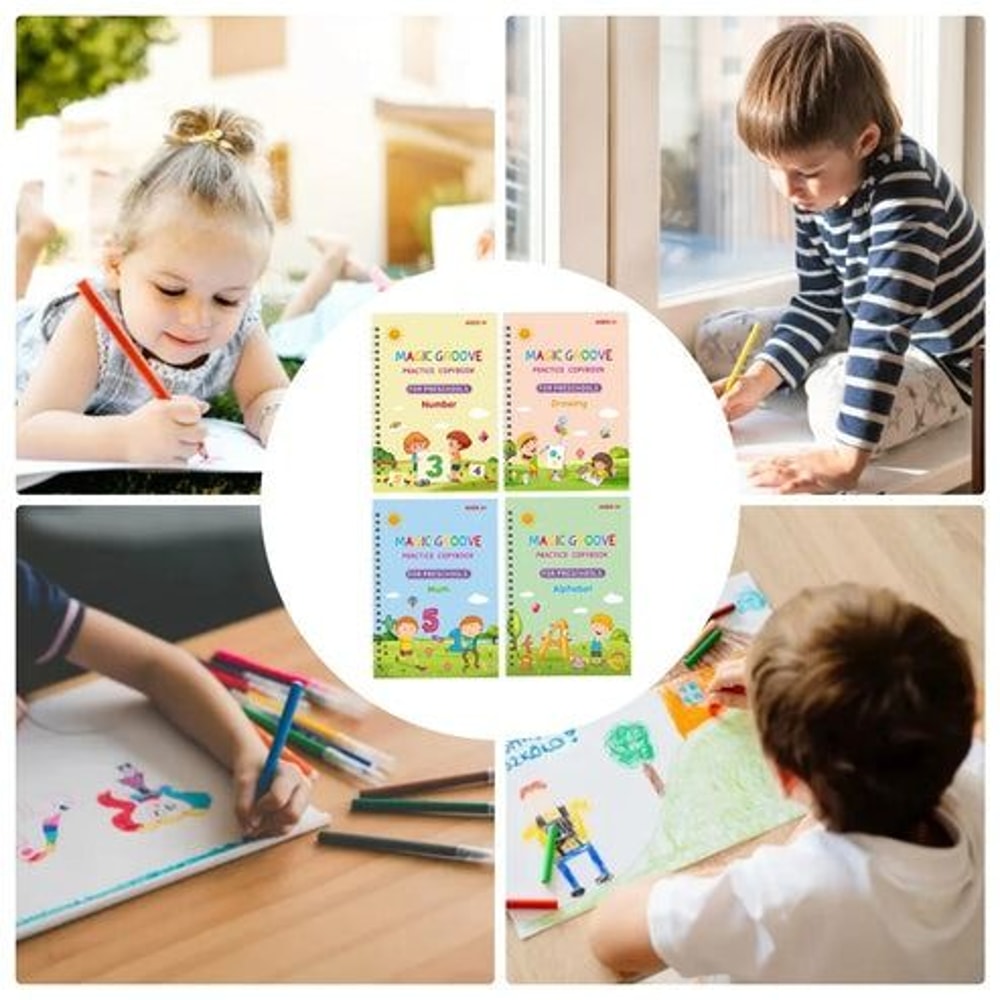 Handwriting Practice Copybook Set Grooved Magic Practice Book For Boys And Girls Perfect For Kids L 11