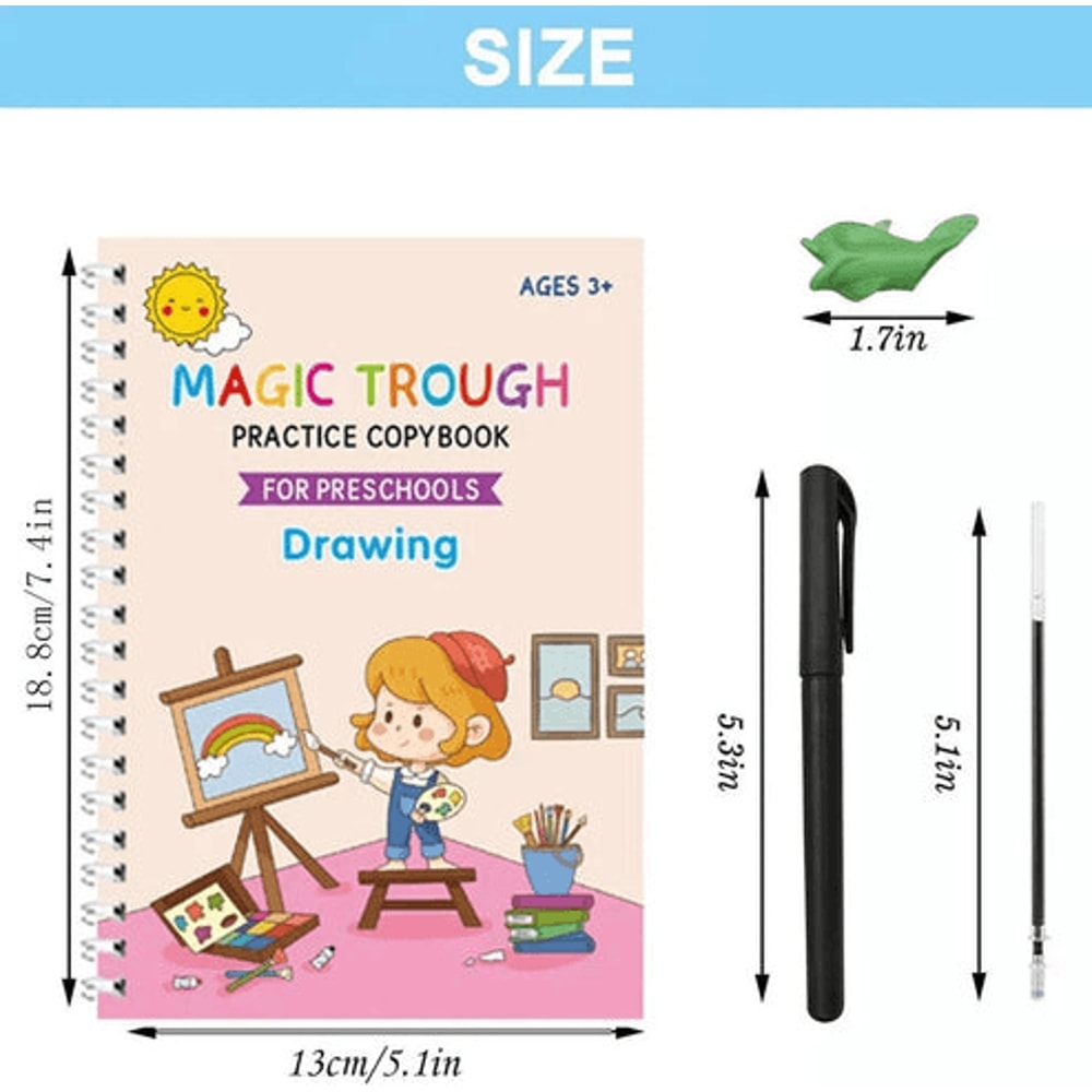 Handwriting Practice Copybook Set Grooved Magic Practice Book For Boys And Girls Perfect For Kids L 13