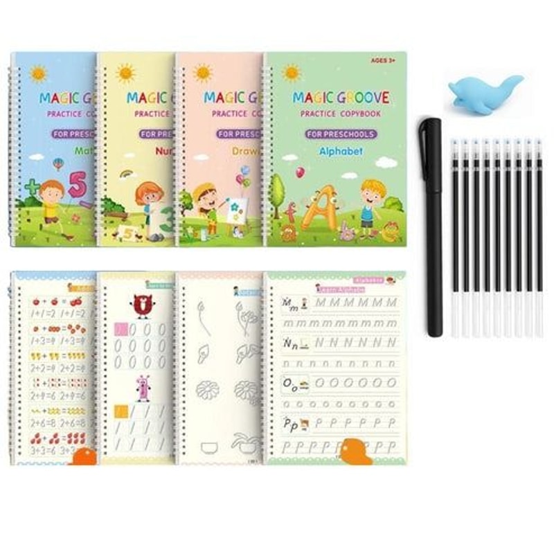 Handwriting Practice Copybook Set Grooved Magic Practice Book For Boys And Girls Perfect For Kids L 15