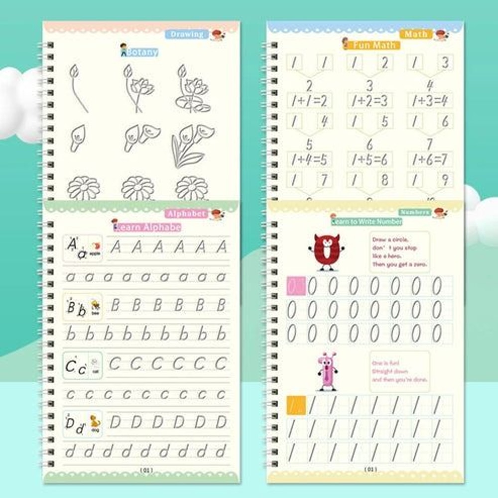 Handwriting Practice Copybook Set Grooved Magic Practice Book For Boys And Girls Perfect For Kids L 16