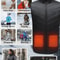 Electric Heated Vest Heating Zones Battery Pack Rechargeable Warmth Vest For Cold Weather 10