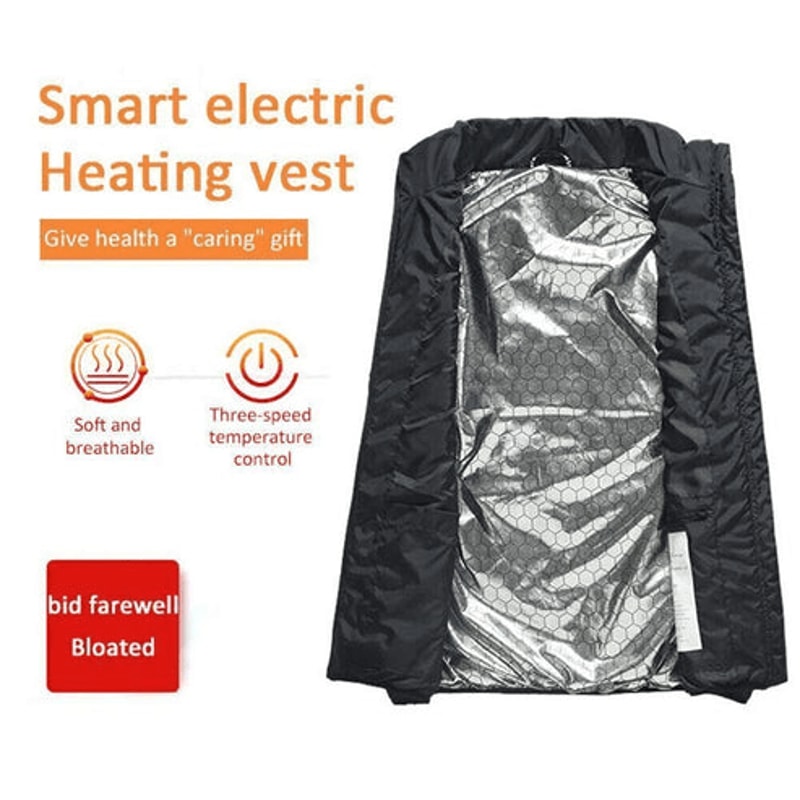 Electric Heated Vest Heating Zones Battery Pack Rechargeable Warmth Vest For Cold Weather 7