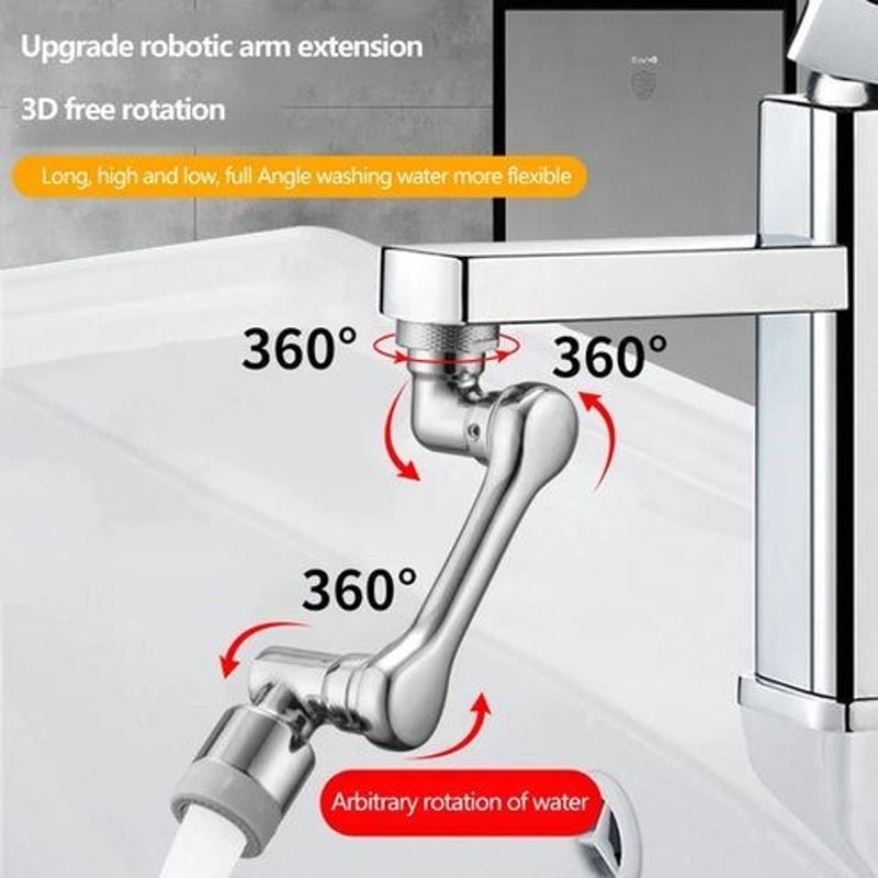 Universal Swivel Robotic Arm Faucet Aerator Extension Durable ABS Construction Effortless Water Con 5