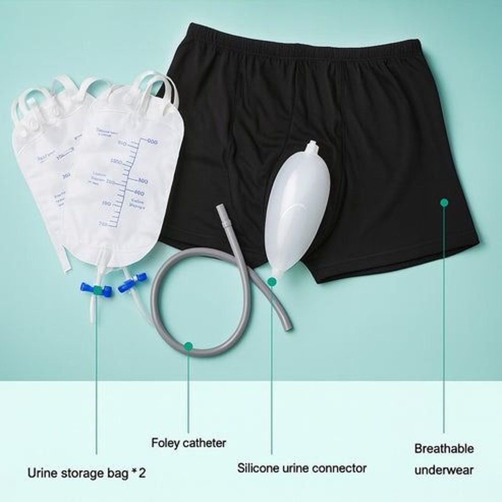 Silicone Urine Funnel Collector Male Wearable Incontinence Pants Urinal Leg Bag For Easy Use And Co 7