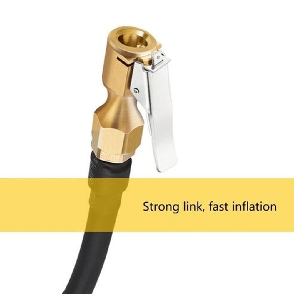 Open Flow LockOn Tire Chuck Heavy Duty Air Chuck With Clip For Inflator Gauge 12