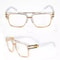 Mens Sunglasses Fashion Square Clear Lens Designer Gold Frame Style 2